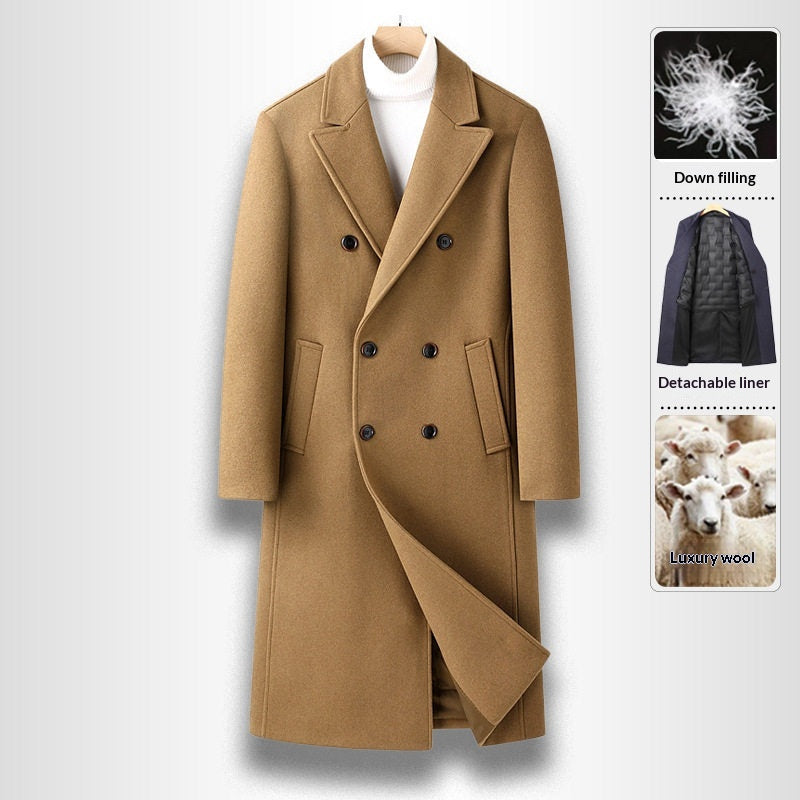 Herren Mantel im Slim-Fit Doppelreiher-Stil mit praktischen Taschen - 4 - Trendlinie