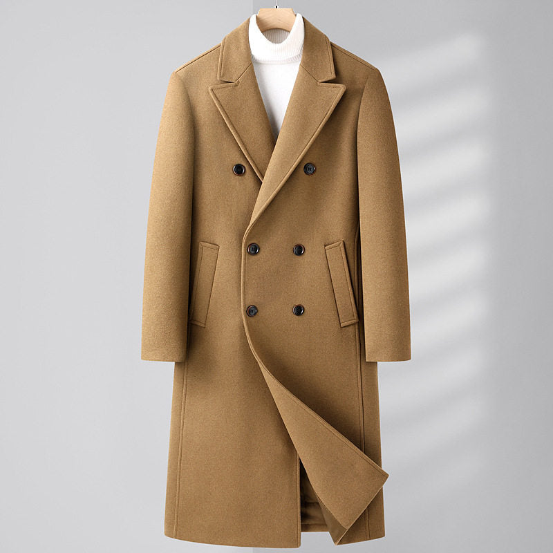 Herren Mantel im Slim-Fit Doppelreiher-Stil mit praktischen Taschen - 5 - Trendlinie