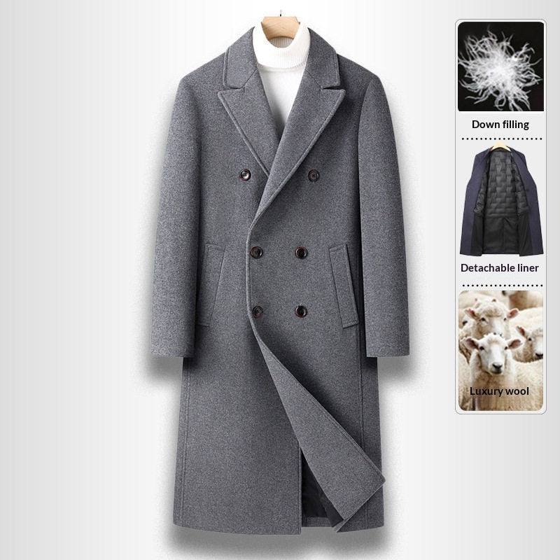 Herren Mantel im Slim-Fit Doppelreiher-Stil mit praktischen Taschen - 6 - Trendlinie