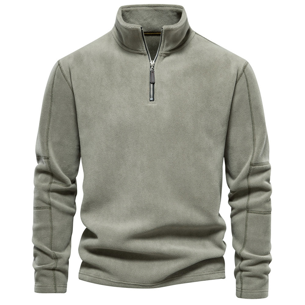Herren-Pullover mit Stehkragen und Halb-Reißverschluss für entspannte Tage - 1 - Trendlinie