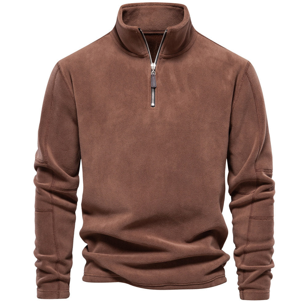 Herren-Pullover mit Stehkragen und Halb-Reißverschluss für entspannte Tage - 2 - Trendlinie