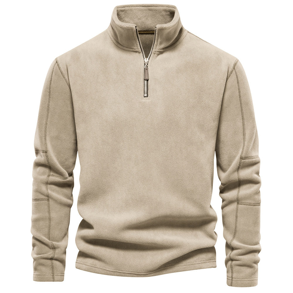 Herren-Pullover mit Stehkragen und Halb-Reißverschluss für entspannte Tage - 3 - Trendlinie