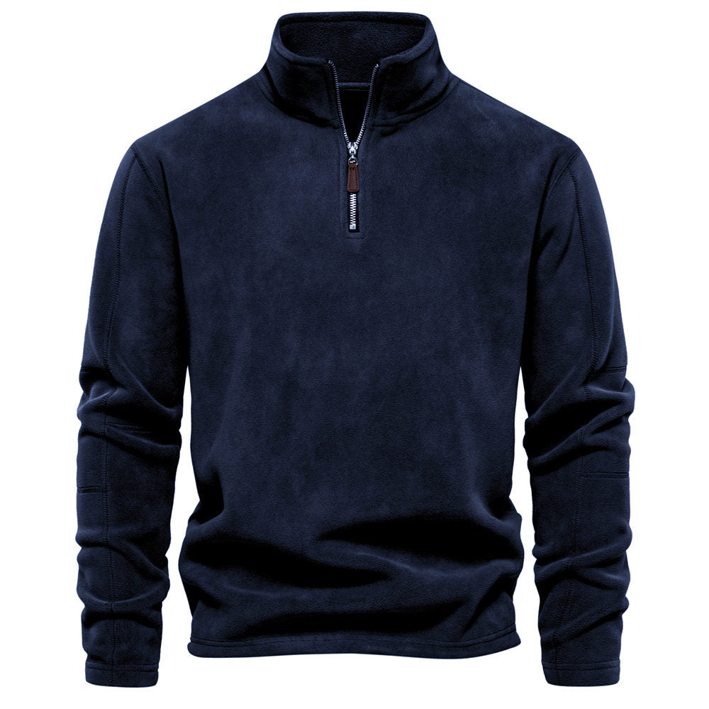 Herren-Pullover mit Stehkragen und Halb-Reißverschluss für entspannte Tage - 4 - Trendlinie