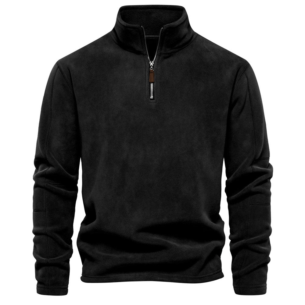 Herren-Pullover mit Stehkragen und Halb-Reißverschluss für entspannte Tage - 6 - Trendlinie
