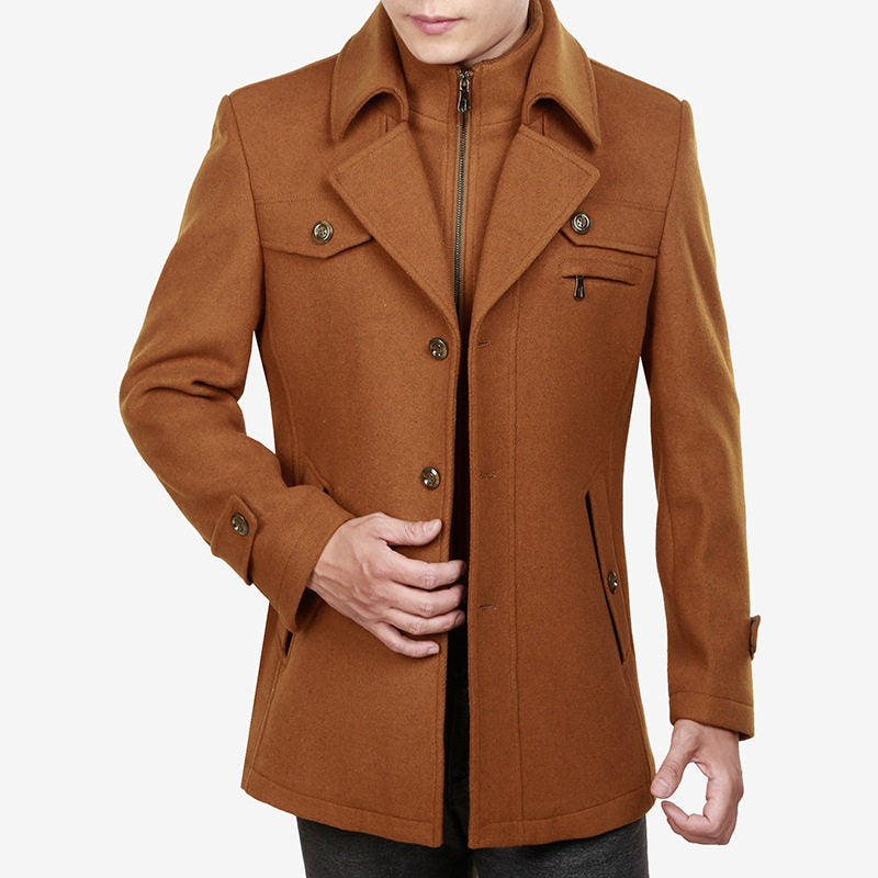 Herrenmantel mit Entspanntem Schnitt und Doppelreiher-Details - 1 - Trendlinie