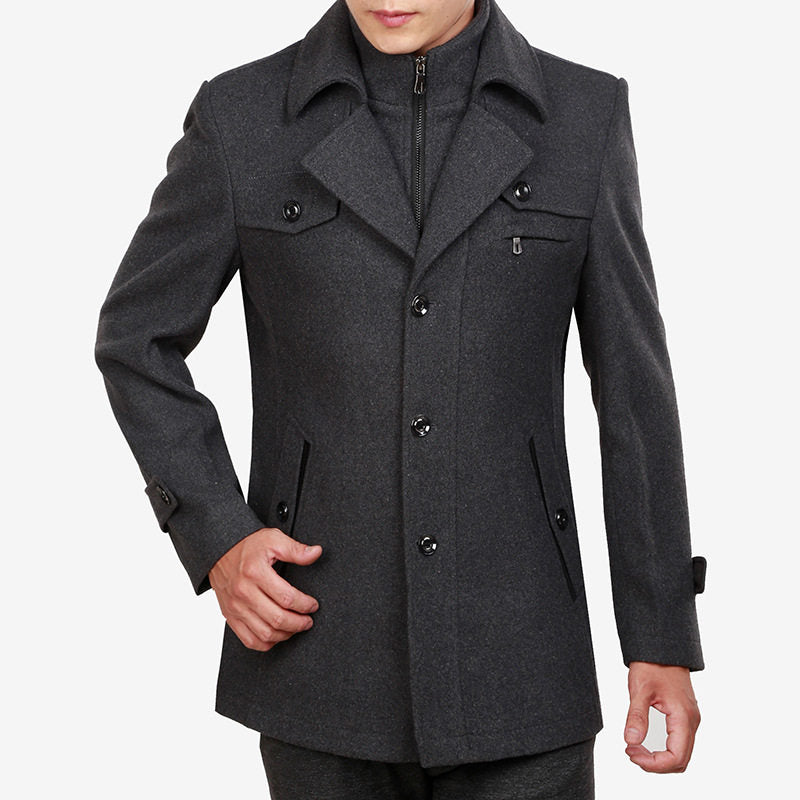 Herrenmantel mit Entspanntem Schnitt und Doppelreiher-Details - 7 - Trendlinie