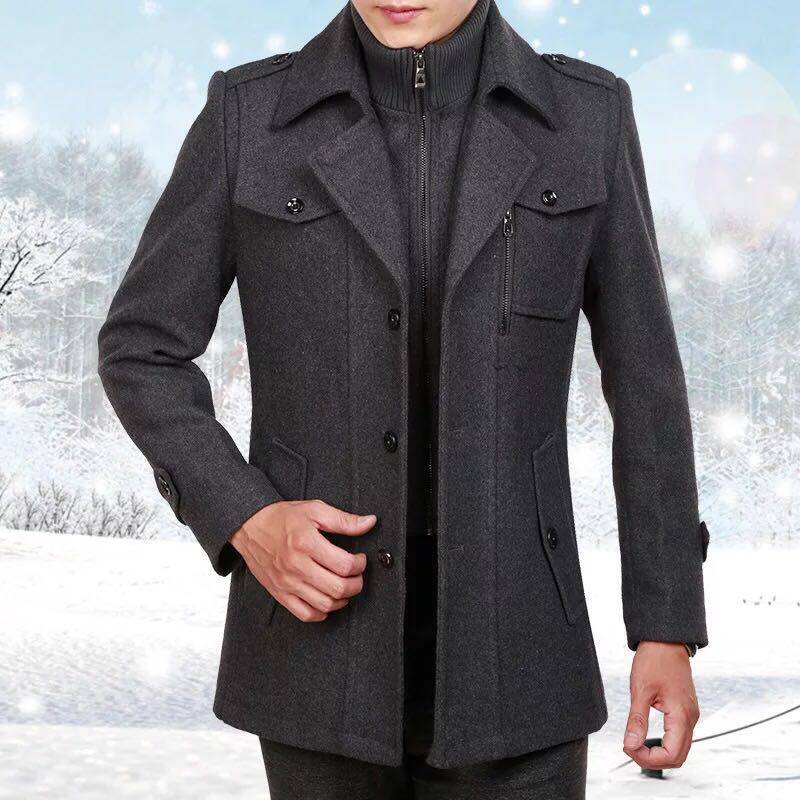 Herrenmantel mit Entspanntem Schnitt und Doppelreiher-Details - 8 - Trendlinie