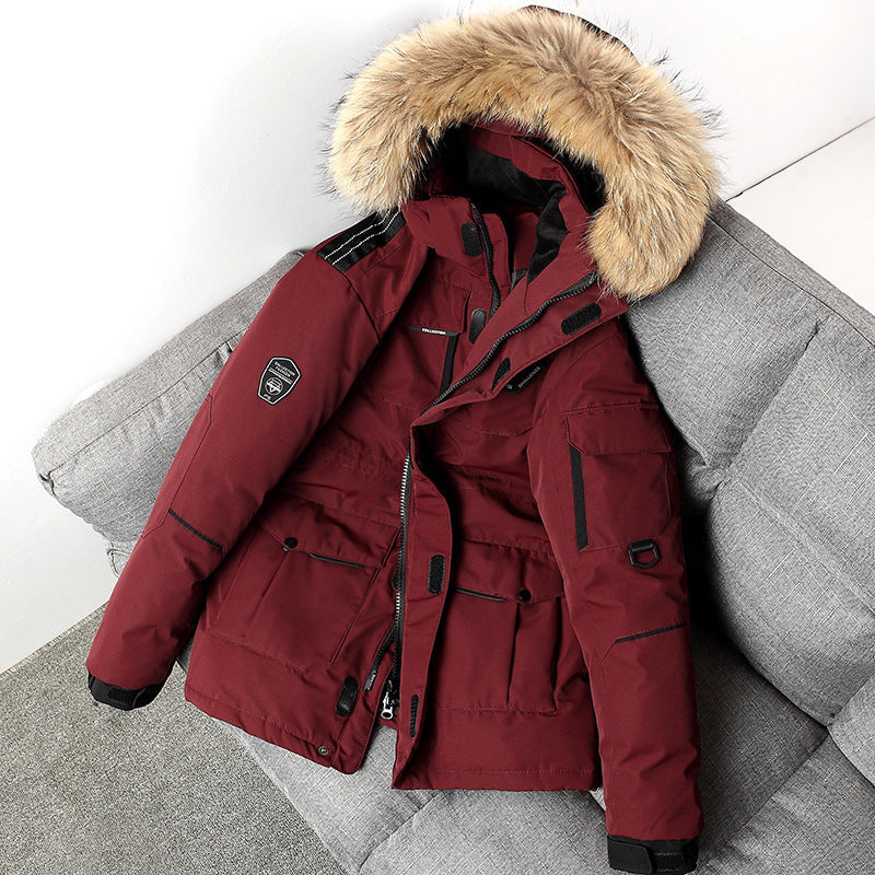 Herrenjacke mit Kapuze und voluminösem Pelzkragen - 4 - Trendlinie
