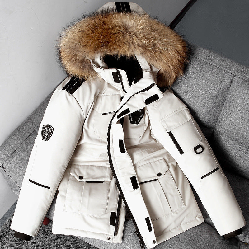 Herrenjacke mit Kapuze und voluminösem Pelzkragen - 6 - Trendlinie