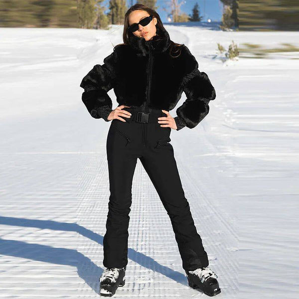 Damen Jumpsuit im Slim-Fit-Stil mit Kapuze und modernen Fransen - 1 - Trendlinie