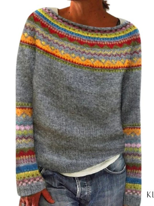 Modischer Damenpullover mit Auffälligen Designs für Gemütliche Tage - 2 - Trendlinie