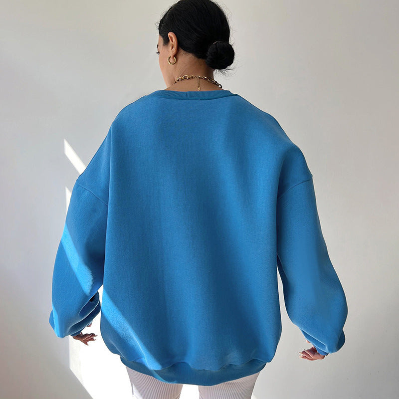 Damen Sweatshirt im Lässigen Oversized-Stil mit Rundhalsausschnitt - 2 - Trendlinie