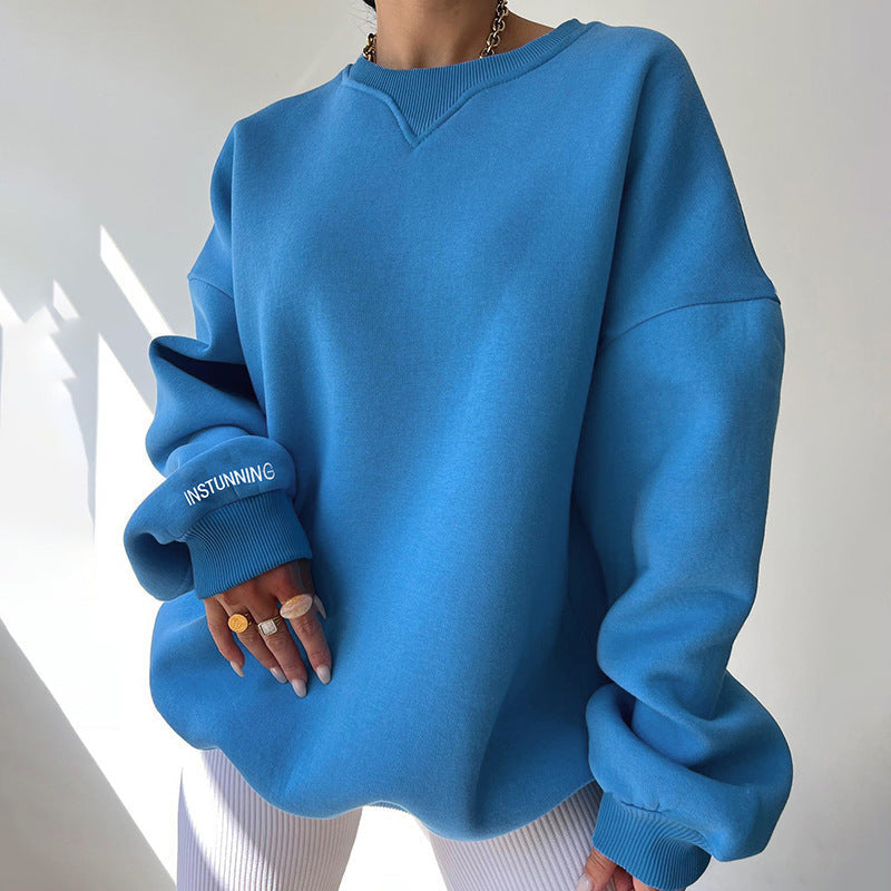 Damen Sweatshirt im Lässigen Oversized-Stil mit Rundhalsausschnitt - 5 - Trendlinie