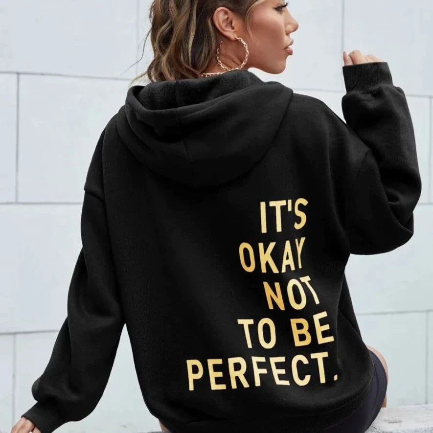 Damen Hoodie mit lässiger Passform und inspirierendem Print - 9 - Trendlinie