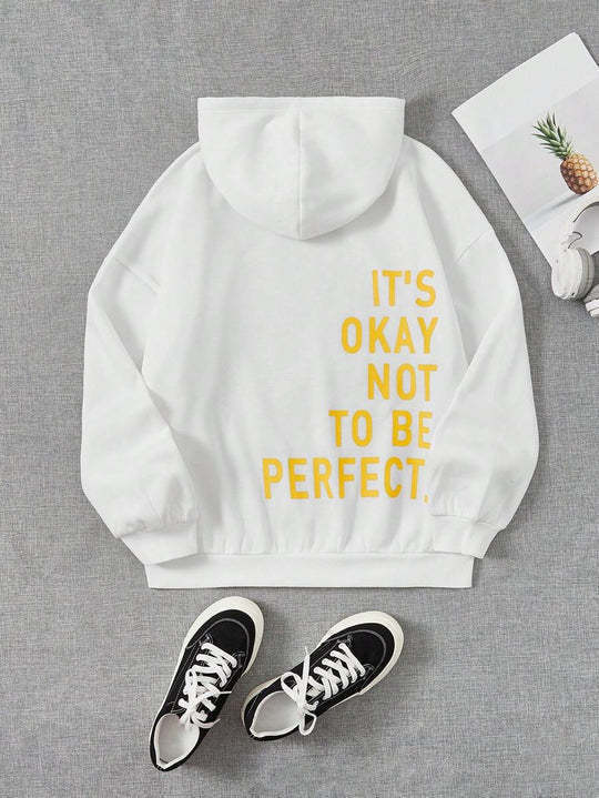 Damen Hoodie mit lässiger Passform und inspirierendem Print - 11 - Trendlinie