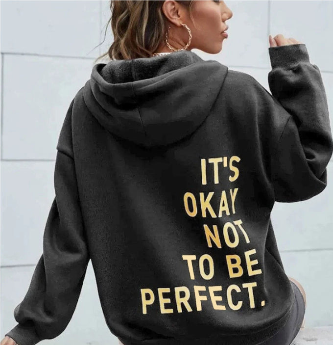 Damen Hoodie mit lässiger Passform und inspirierendem Print - 12 - Trendlinie