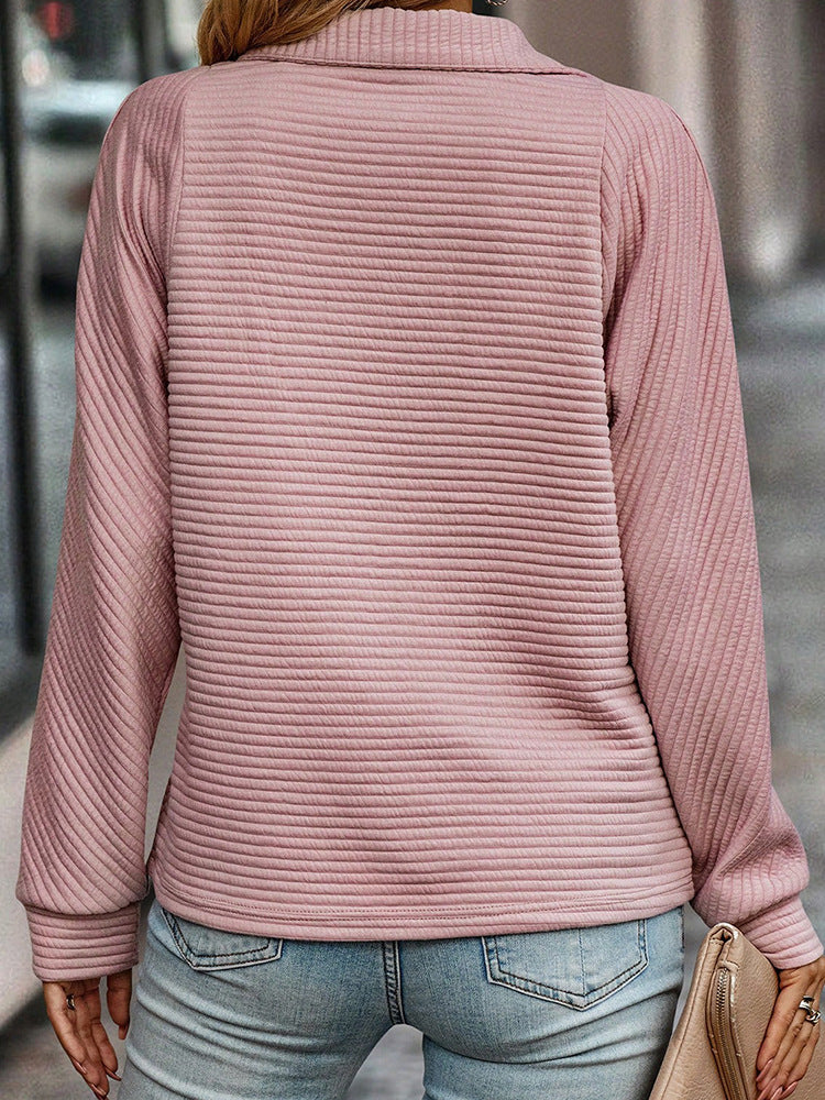 Damen Hoodie mit Reißverschluss und Stehkragen für lässige Anlässe - 1 - Trendlinie