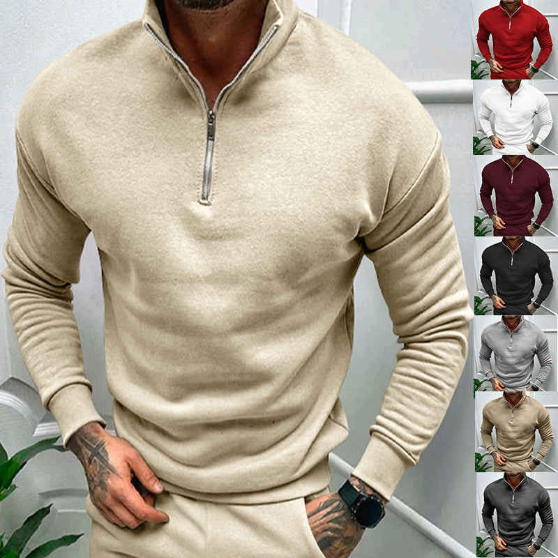 Herren Fleece-Pullover mit modernem Reißverschluss - 1 - Trendlinie