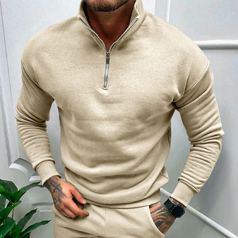 Herren Fleece-Pullover mit modernem Reißverschluss - 2 - Trendlinie