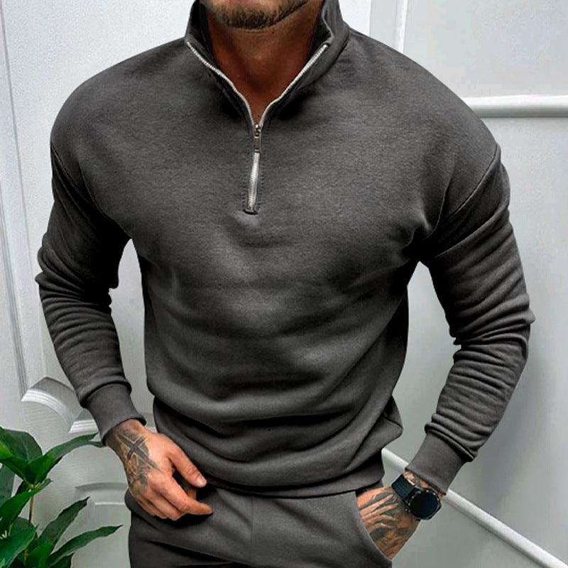 Herren Fleece-Pullover mit modernem Reißverschluss - 3 - Trendlinie