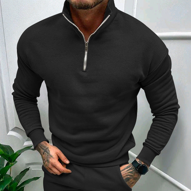 Herren Fleece-Pullover mit modernem Reißverschluss - 5 - Trendlinie