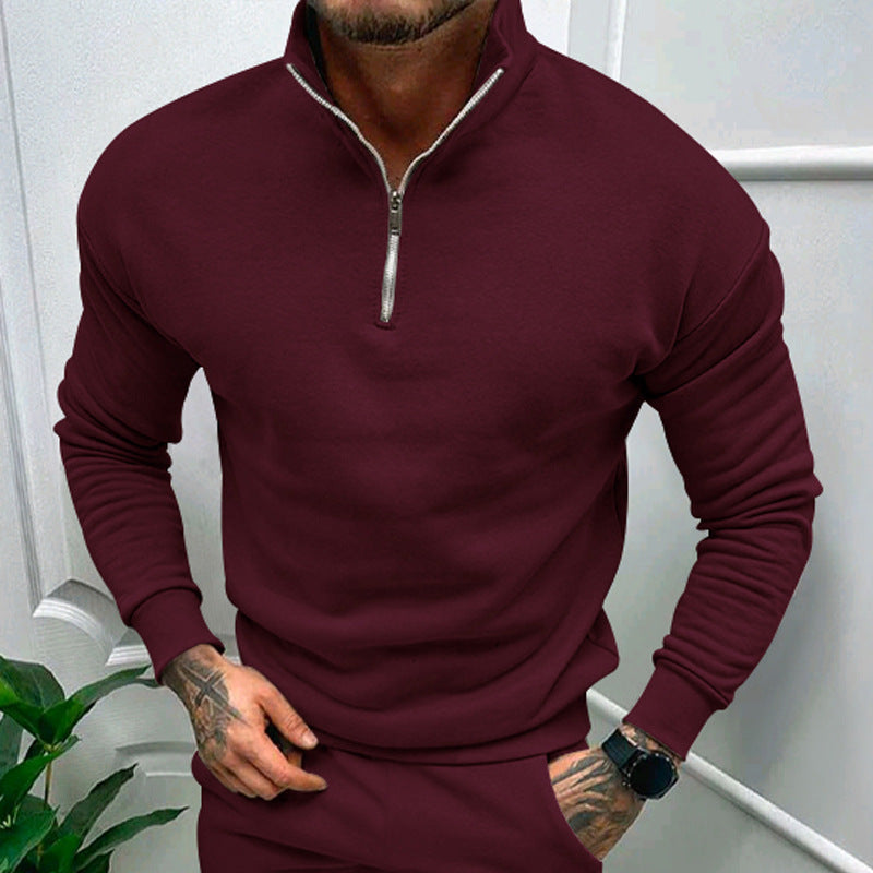 Herren Fleece-Pullover mit modernem Reißverschluss - 6 - Trendlinie