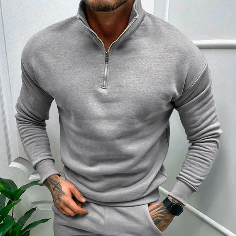 Herren Fleece-Pullover mit modernem Reißverschluss - 8 - Trendlinie