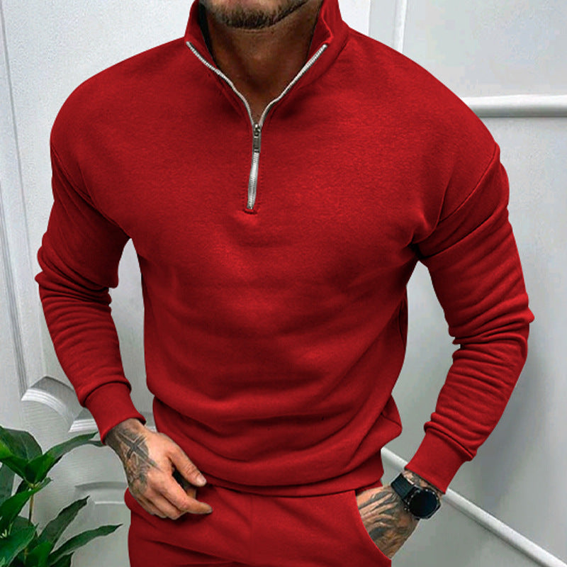 Herren Fleece-Pullover mit modernem Reißverschluss - 10 - Trendlinie