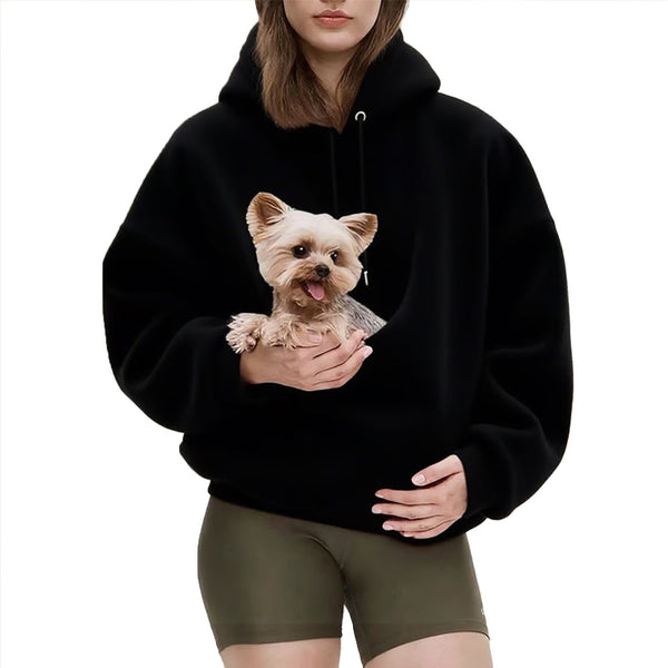 Damen-Hoodie mit lässiger Passform und großzügiger Tasche für Ihr Haustier - 1 - Trendlinie