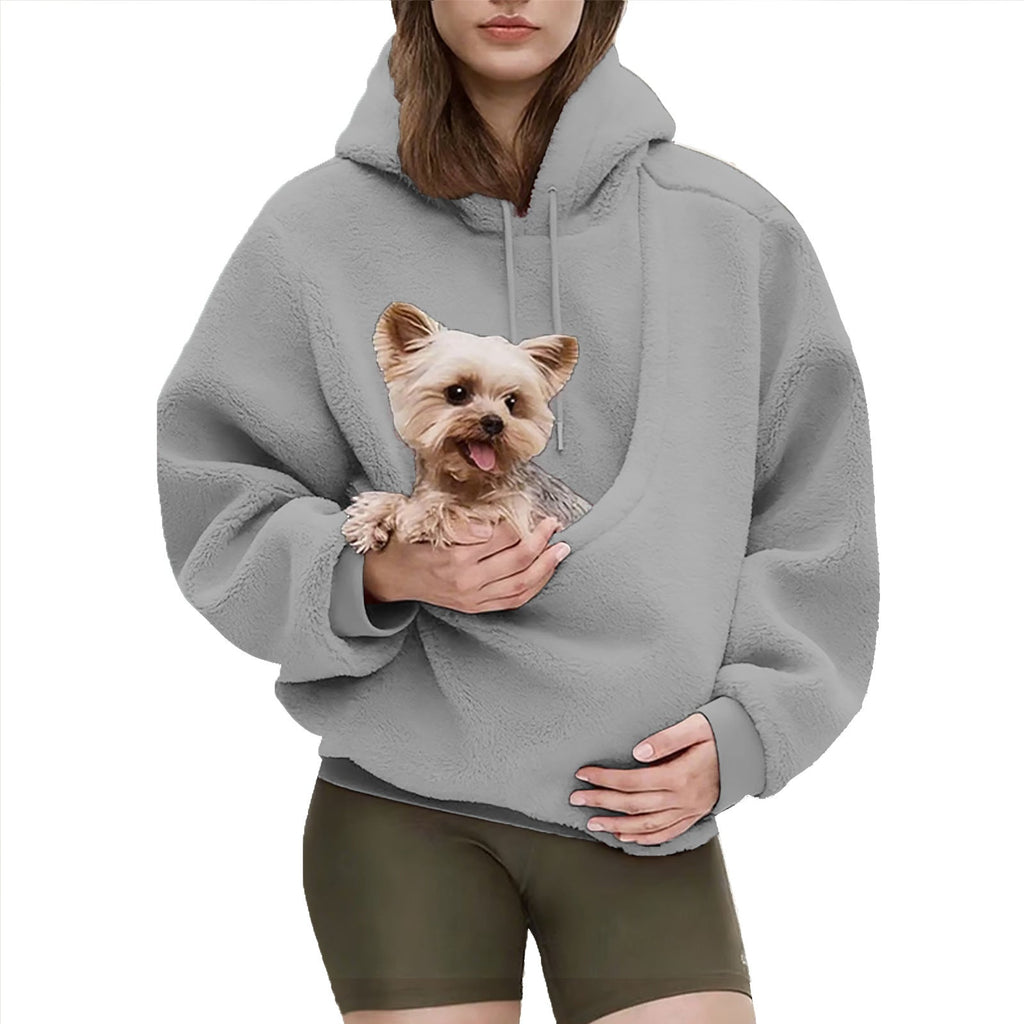 Damen-Hoodie mit lässiger Passform und großzügiger Tasche für Ihr Haustier - 3 - Trendlinie