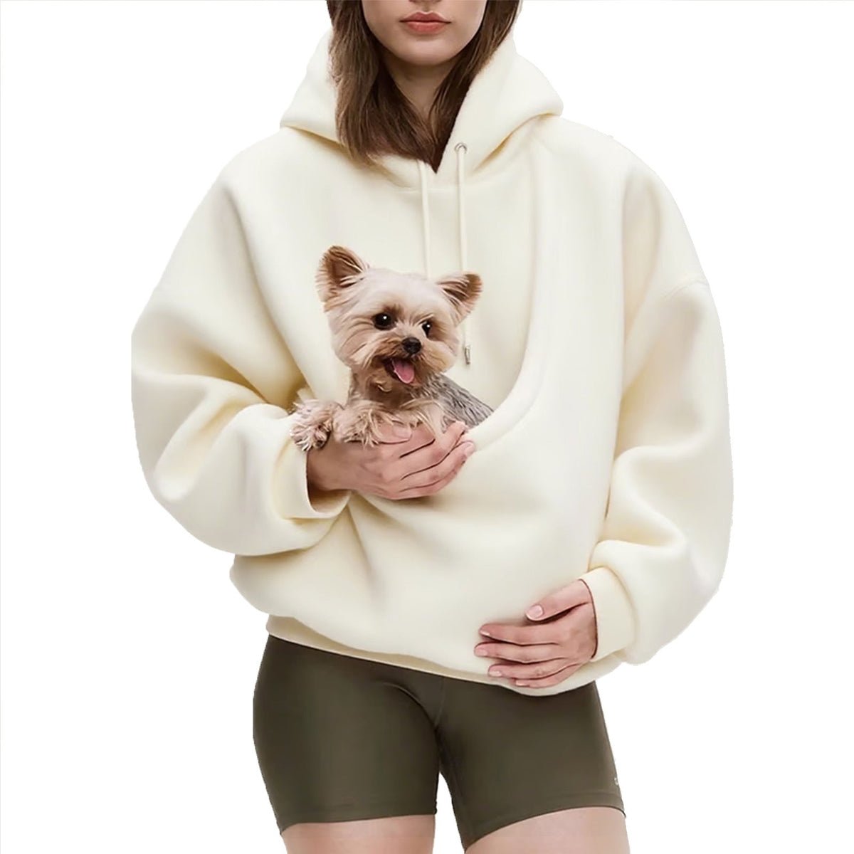 Damen-Hoodie mit lässiger Passform und großzügiger Tasche für Ihr Haustier - 4 - Trendlinie