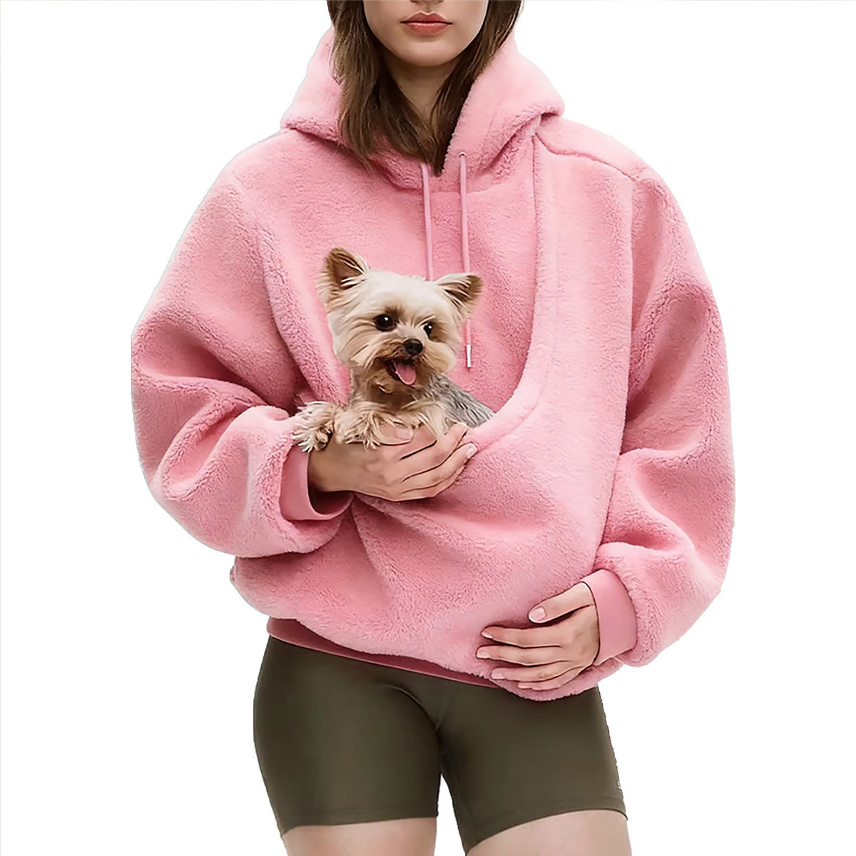 Damen-Hoodie mit lässiger Passform und großzügiger Tasche für Ihr Haustier - 6 - Trendlinie
