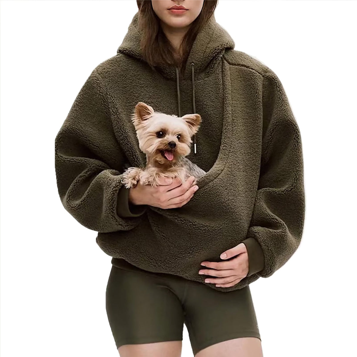Damen-Hoodie mit lässiger Passform und großzügiger Tasche für Ihr Haustier - 7 - Trendlinie