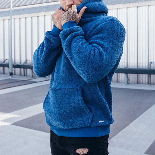 Kapuzenpullover für Herren mit praktischer Fronttasche und langen Ärmeln - 1 - Trendlinie