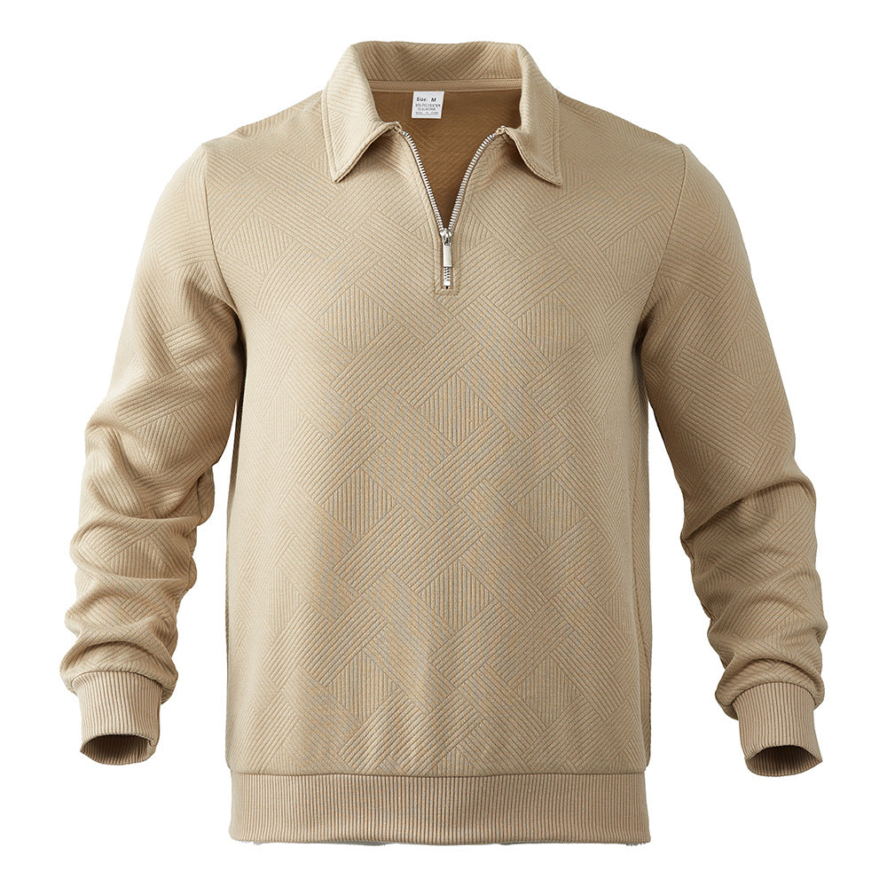 Herren Sweatshirt mit Halb-Zip und Jacquard-Muster - 3 - Trendlinie