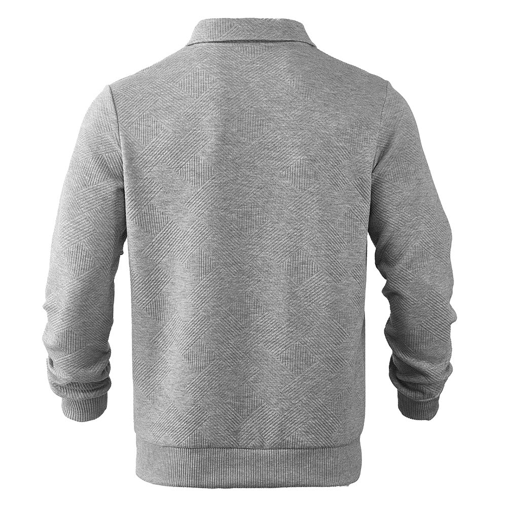 Herren Sweatshirt mit Halb-Zip und Jacquard-Muster - 6 - Trendlinie