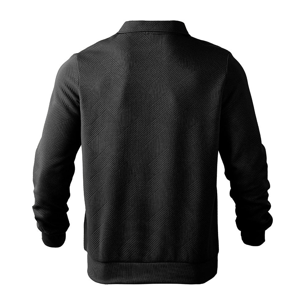 Herren Sweatshirt mit Halb-Zip und Jacquard-Muster - 11 - Trendlinie