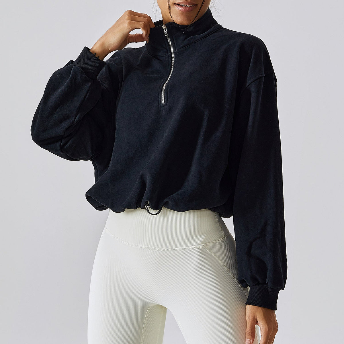 Damen Sweatpullover im Relaxed Fit mit Stehkragen - 2 - Trendlinie