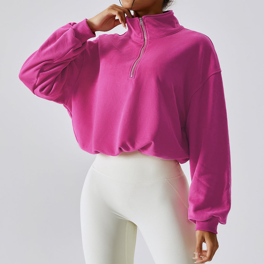 Damen Sweatpullover im Relaxed Fit mit Stehkragen - 4 - Trendlinie