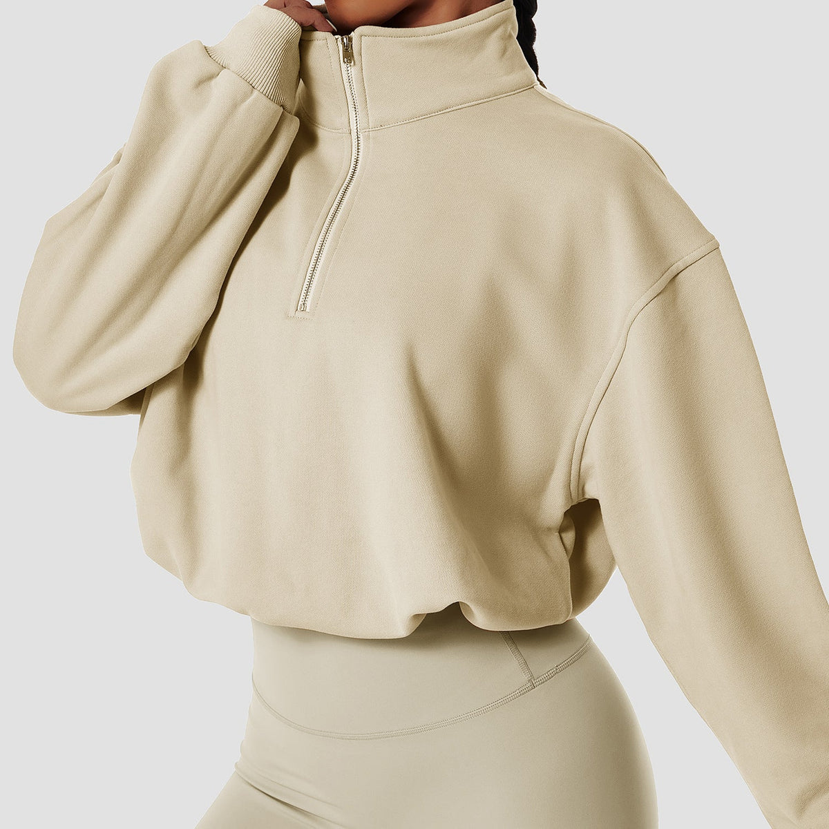 Damen Sweatpullover im Relaxed Fit mit Stehkragen - 5 - Trendlinie