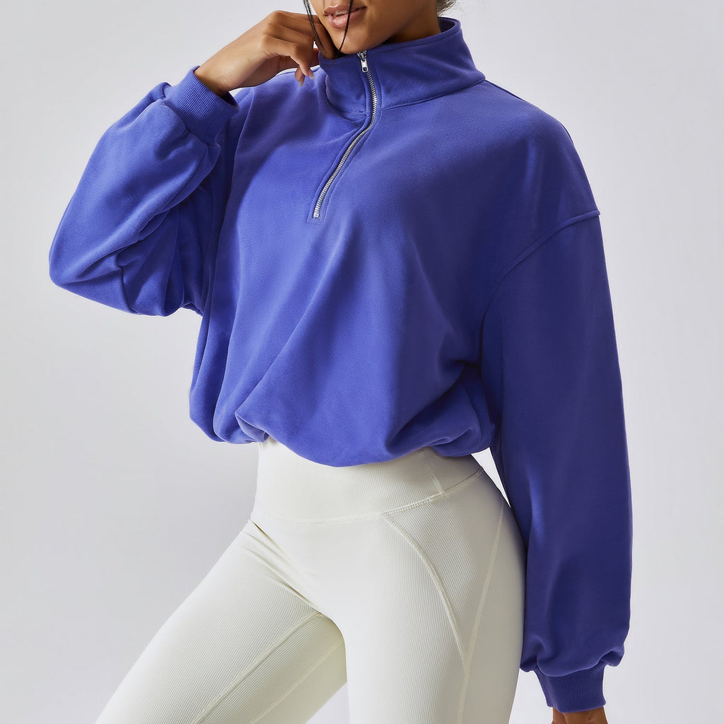 Damen Sweatpullover im Relaxed Fit mit Stehkragen - 6 - Trendlinie