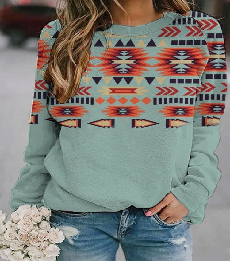 Damen Sweatshirt im Regular Fit mit modernem geometrischen Muster - 4 - Trendlinie