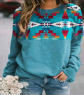 Damen Sweatshirt im Regular Fit mit modernem geometrischen Muster - 5 - Trendlinie
