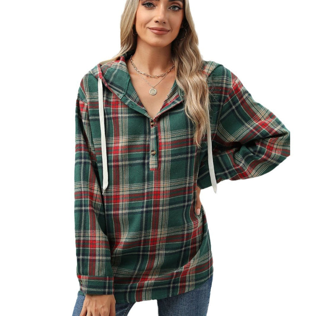 Damen Hoodie mit Lockerem Schnitt und Knopfdetails - 2 - Trendlinie