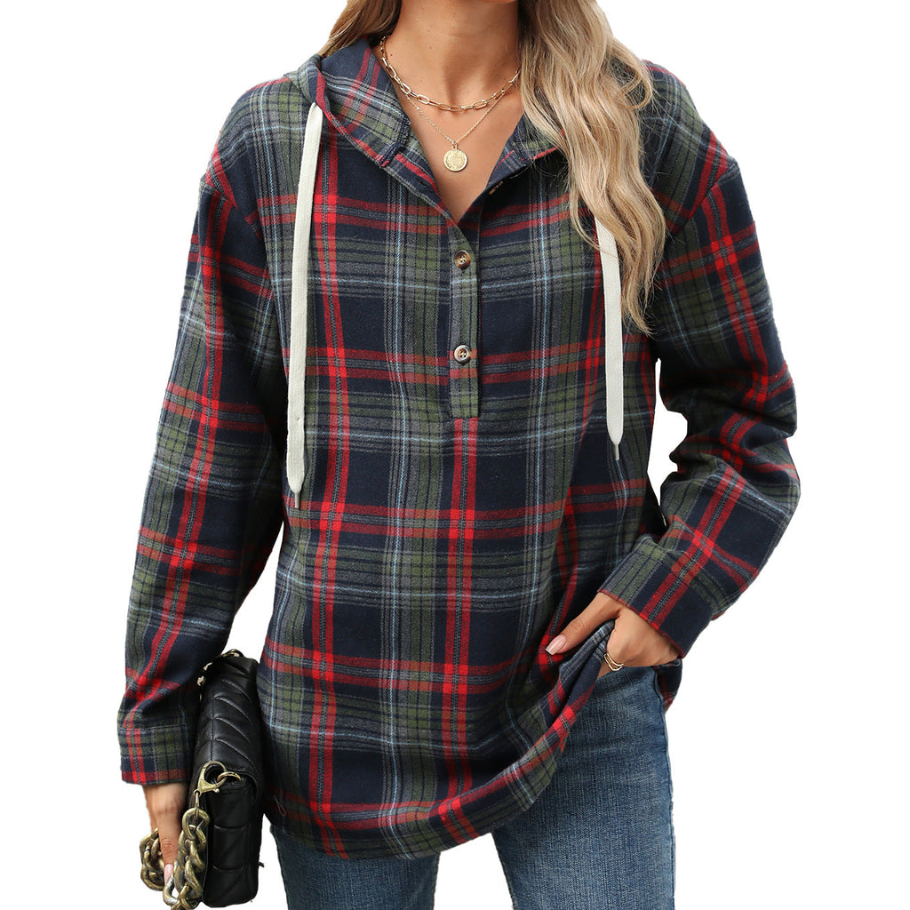 Damen Hoodie mit Lockerem Schnitt und Knopfdetails - 8 - Trendlinie