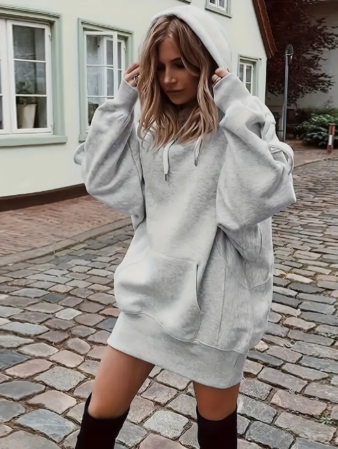 Damen Oversized Hoodie mit praktischer Kängurutasche - 1 - Trendlinie