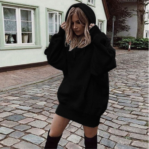 Damen Oversized Hoodie mit praktischer Kängurutasche - 4 - Trendlinie