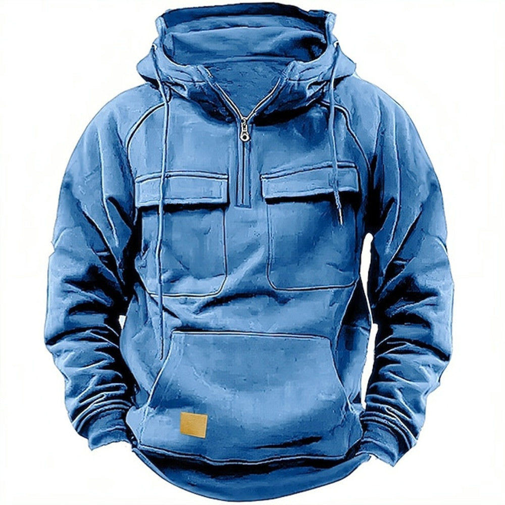 Lässiger Herren Hoodie mit praktischen Taschen vorne - 3 - Trendlinie