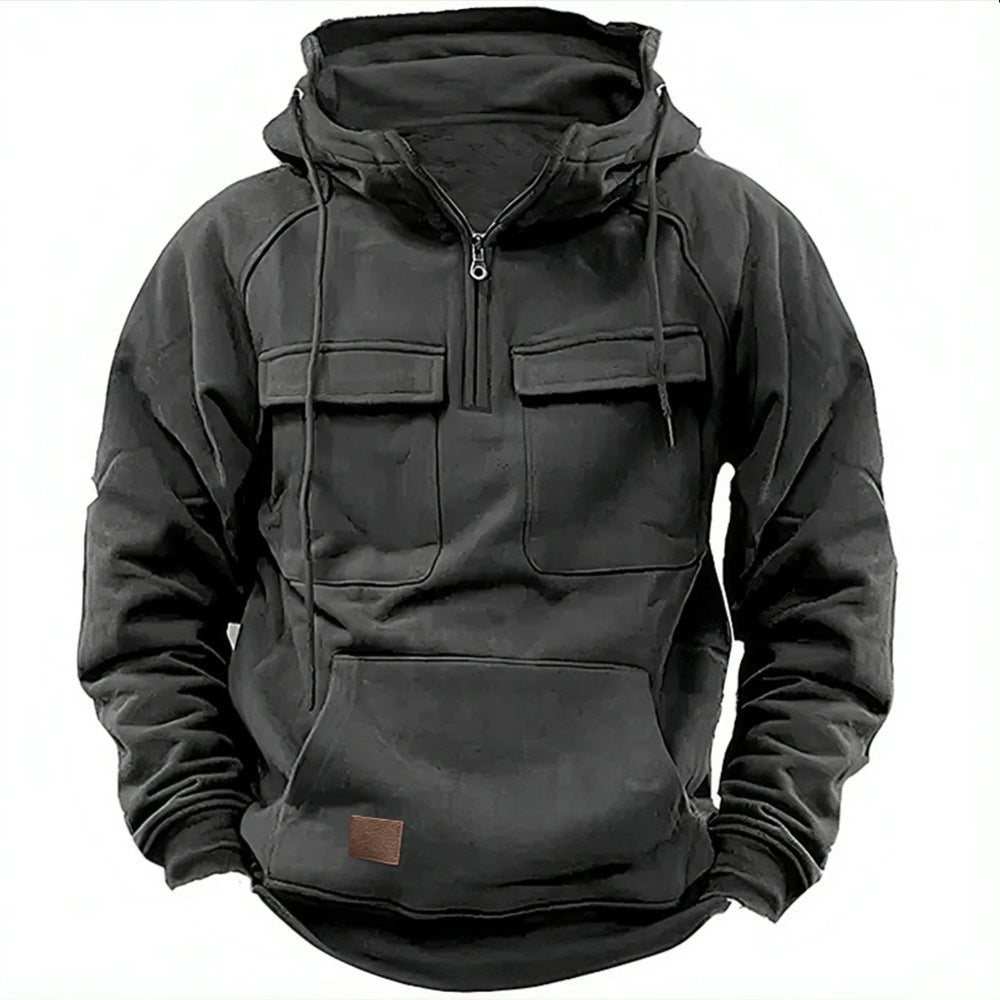 Lässiger Herren Hoodie mit praktischen Taschen vorne - 5 - Trendlinie