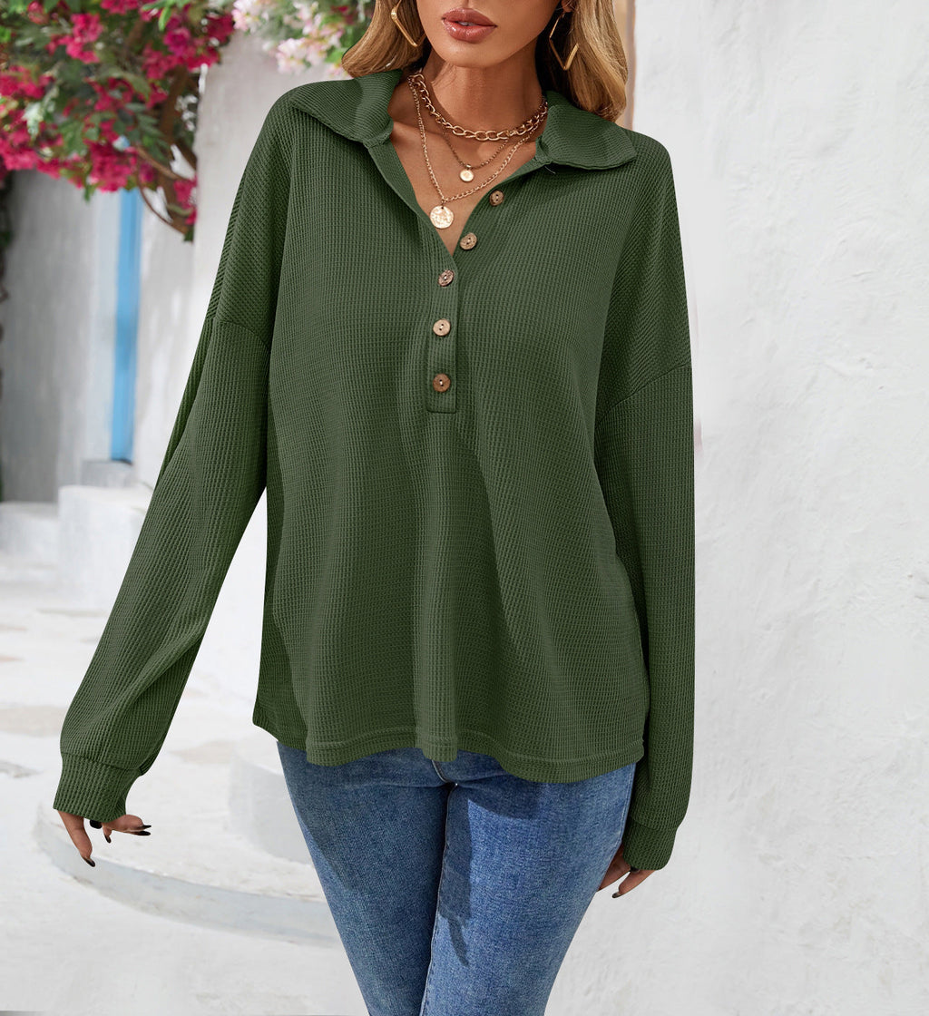 Damen Sweatshirt mit Knopfdetail in lässiger Passform - 6 - Trendlinie